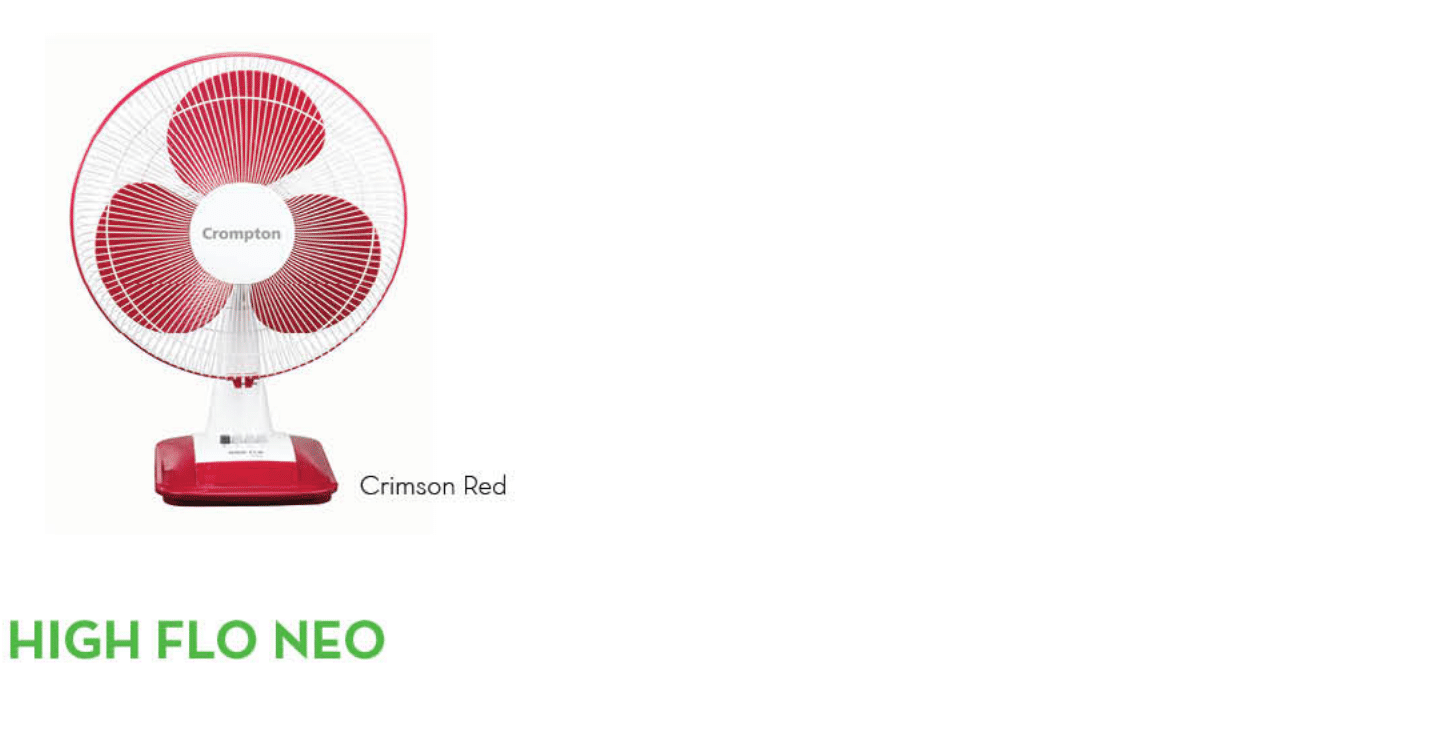 TABLE FAN-HIGH FLO NEO-CRIMSON RED