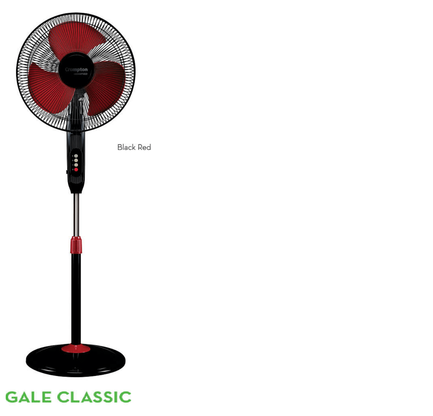 PEDESTAL FAN-GALE CLASSIC-BLACK RED