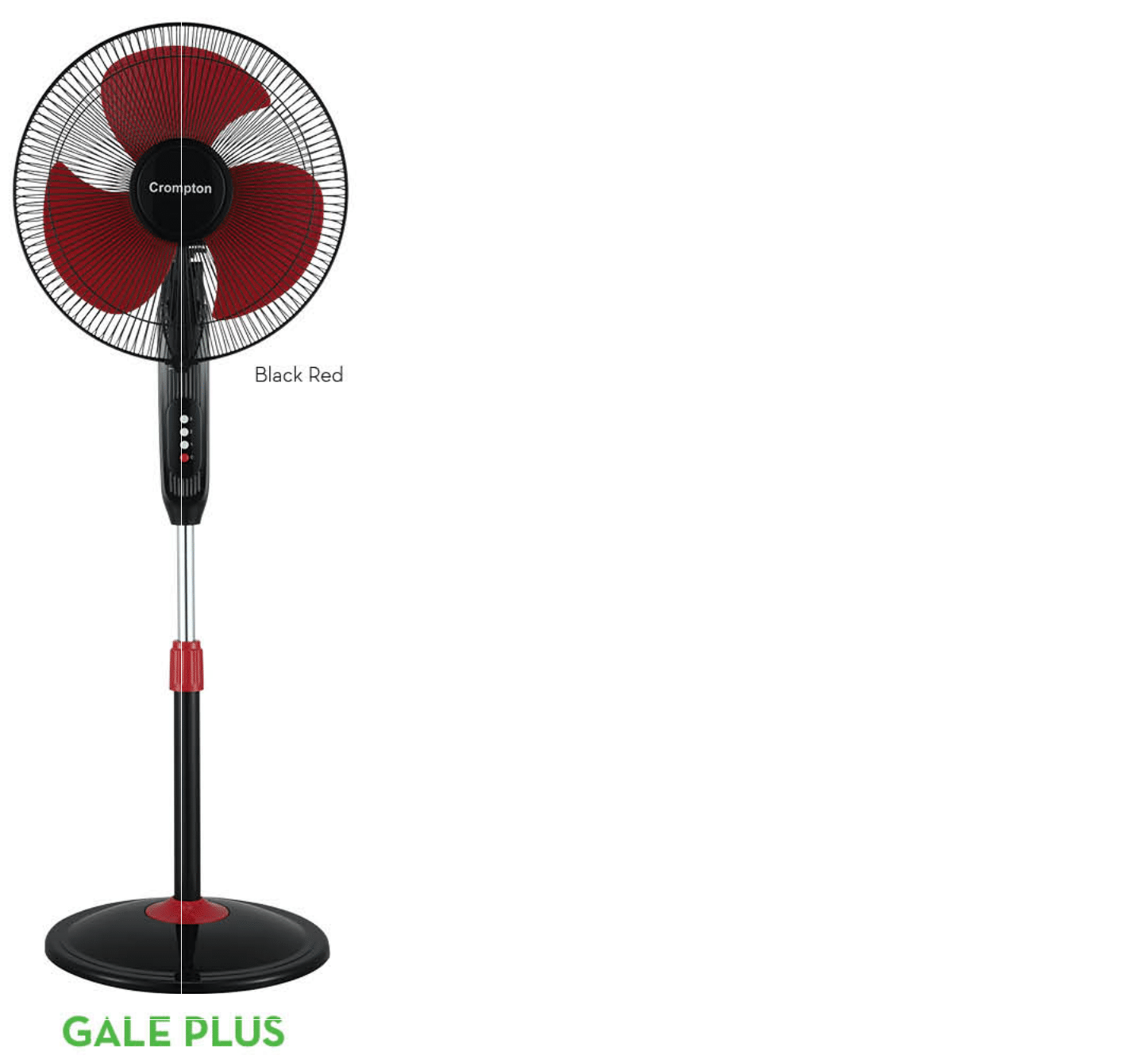 PEDESTAL FAN-GALE PLUS-BLACK RED