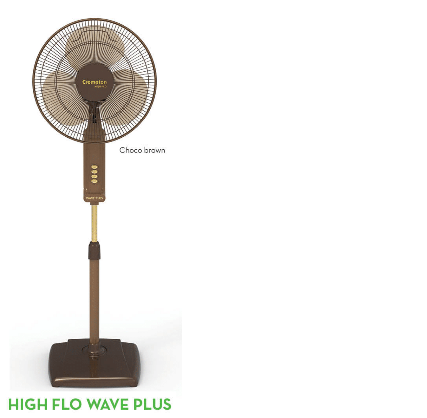 PEDESTAL FAN-HIGH FLO WAVE PLUS-CHOCO BROWN