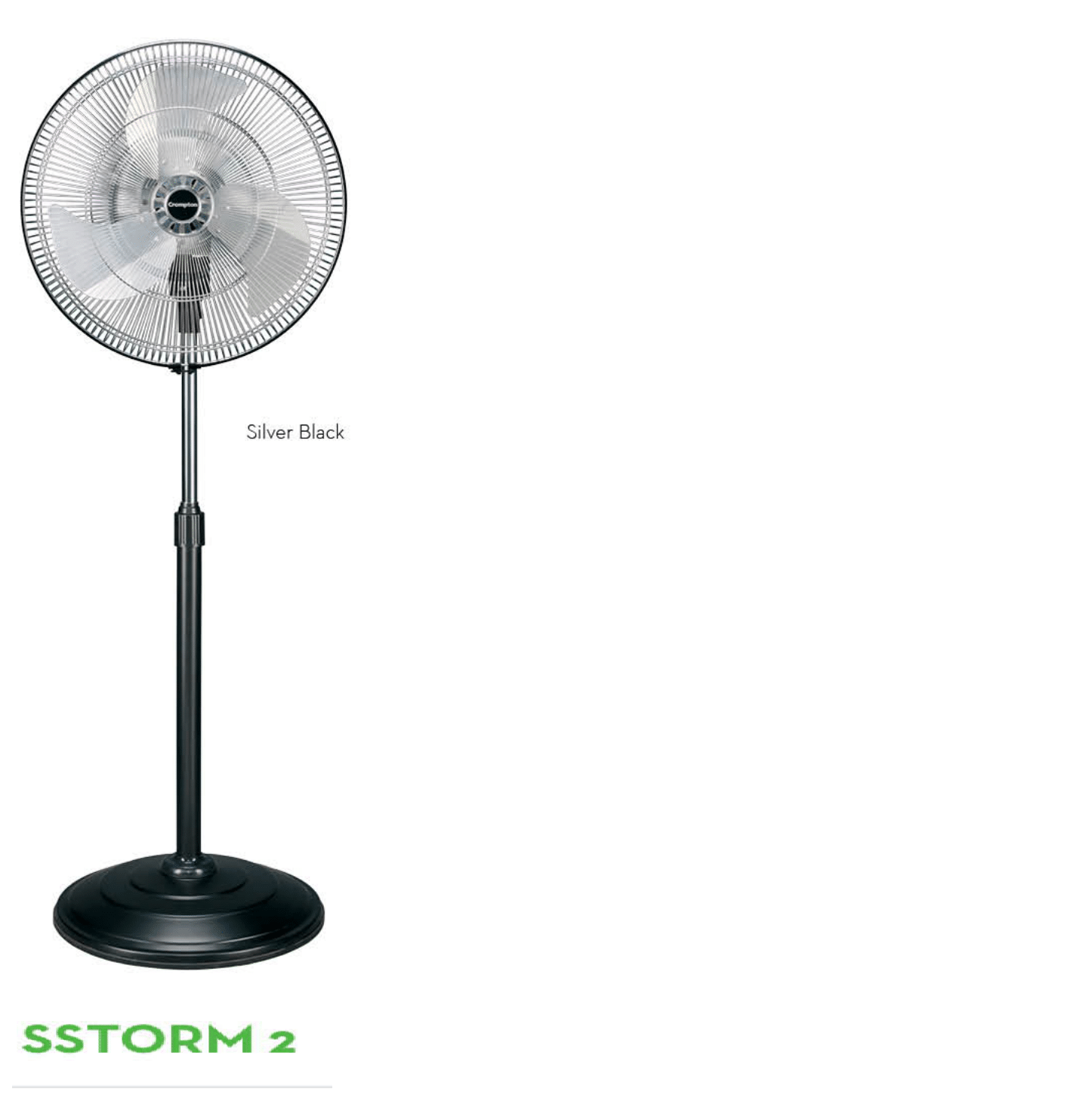 PEDESTAL FAN-SSTORM2-SILVER BLACK