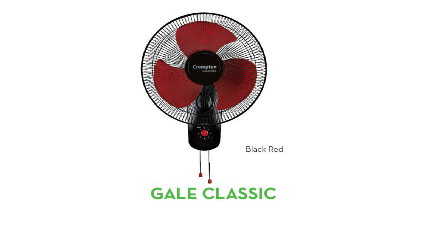 WALL FAN-GALE CLASSIC-BLACK RED